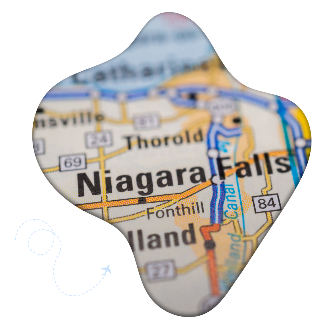Local maps of the Niagara region highlighting key areas and neighborhoods.