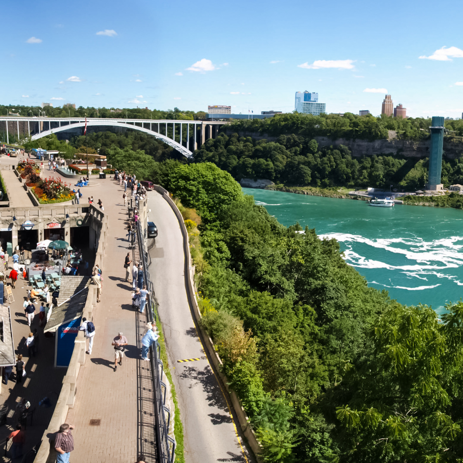 Drone view of Niagara falls